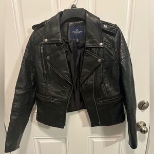 American Eagle Outfitters Black Leather Jacket